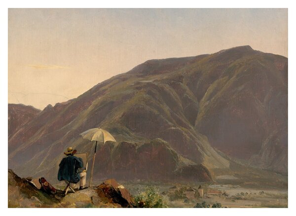 Obraz na szkle - Jules Coignet, View of Bozen with a Painter, reprodukcje (70x50 cm)