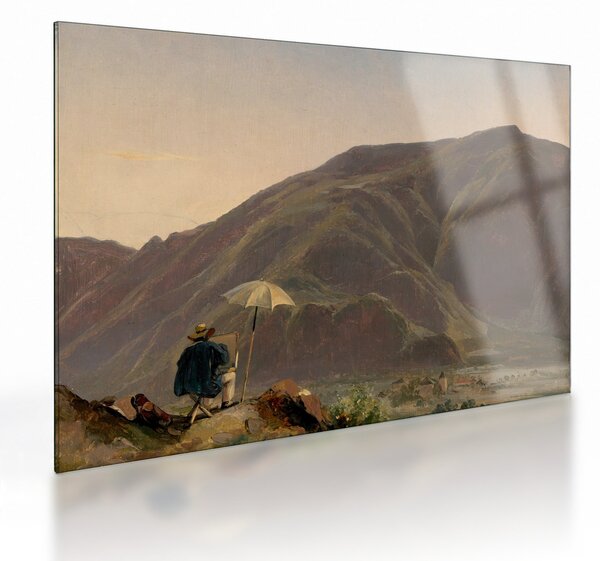 Obraz na szkle - Jules Coignet, View of Bozen with a Painter, reprodukcje (70x50 cm)