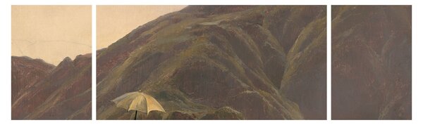 Obraz - Jules Coignet, View of Bozen with a Painter, reprodukcje (170x50 cm)