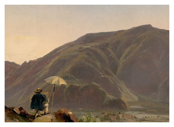 Obraz - Jules Coignet, View of Bozen with a Painter, reprodukcje (70x50 cm)