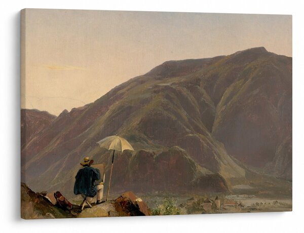 Obraz - Jules Coignet, View of Bozen with a Painter, reprodukcje (70x50 cm)