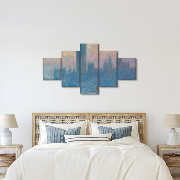 Obraz - Claude Monet, The Houses of Parliament, Sunset, reprodukcje (125x70 cm)