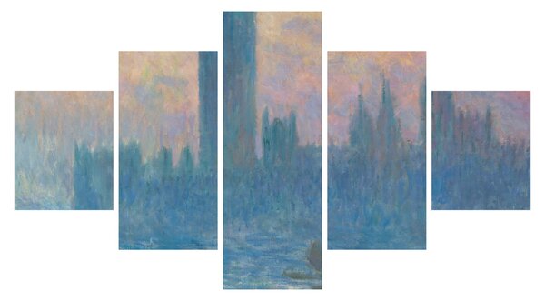 Obraz - Claude Monet, The Houses of Parliament, Sunset, reprodukcje (125x70 cm)