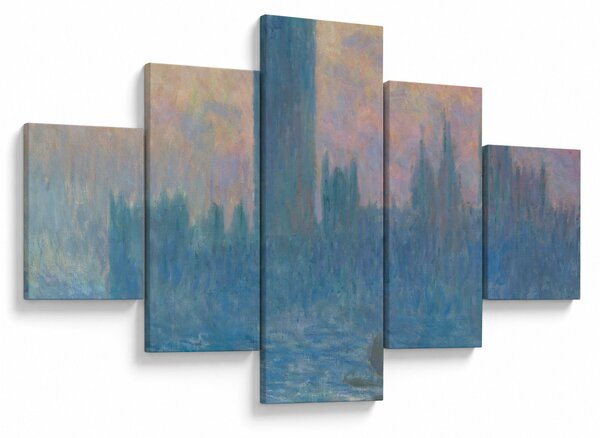 Obraz - Claude Monet, The Houses of Parliament, Sunset, reprodukcje (125x70 cm)