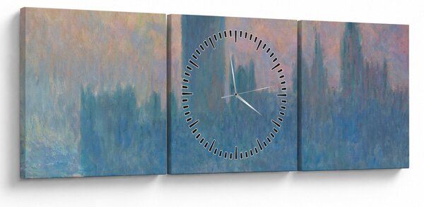 Obraz - Claude Monet, The Houses of Parliament, Sunset, reprodukcje (z zegarem) (90x30 cm)