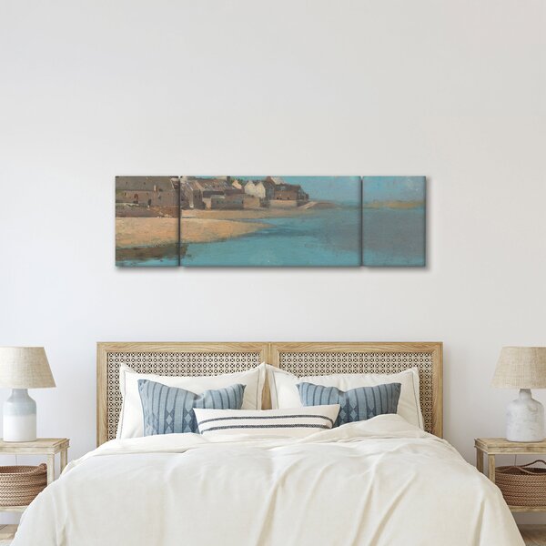 Obraz - Odilon Redon, Village by the Sea in Brittany, reprodukcje (170x50 cm)