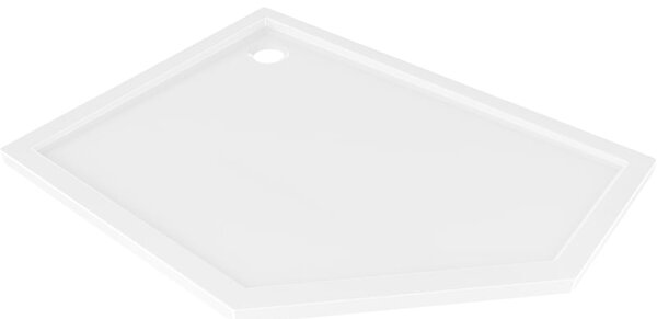 Mexen Flow brodzik pięciokątny slim lewy 100 x 80 cm, biały połysk - 46P108010L