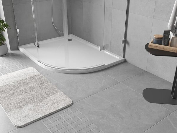 Mexen Flow brodzik półokrągły asymetryczny slim lewy 90 x 80 cm, biały połysk - 46Q108090L