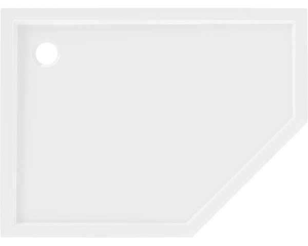 Mexen Flow brodzik pięciokątny slim lewy 100 x 80 cm, biały połysk - 46P108010L