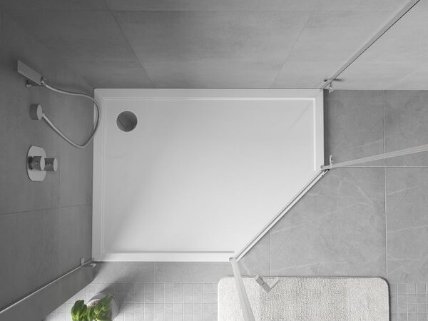 Mexen Flow brodzik pięciokątny slim lewy 100 x 80 cm, biały połysk - 46P108010L