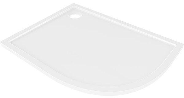 Mexen Flow brodzik półokrągły asymetryczny slim lewy 90 x 80 cm, biały połysk - 46Q108090L