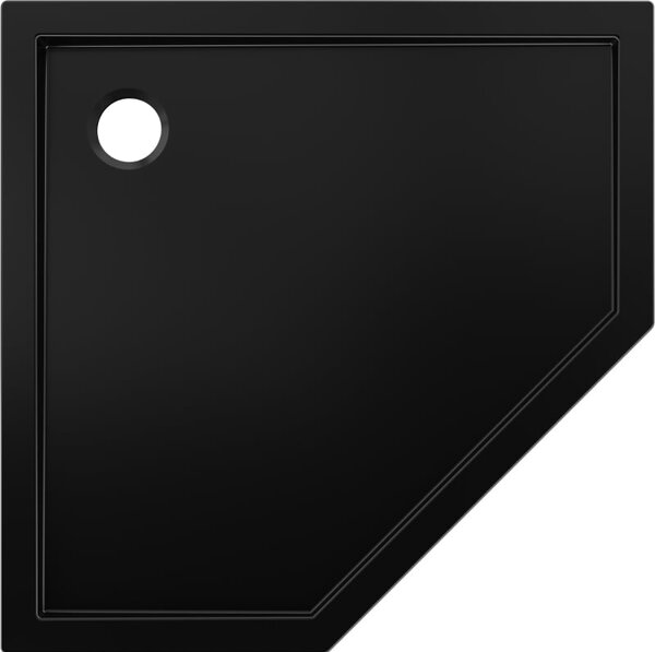 Mexen Flow brodzik pięciokątny slim 80 x 80 cm, czarny mat - 46P708080
