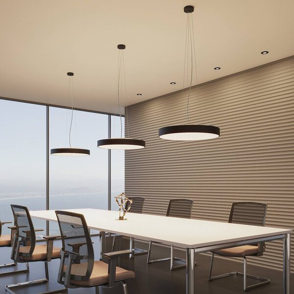 Lampa wisząca Vanida Arcchio, możliwość ściemniania, czarny, kuchnia, aluminium, nowoczesny