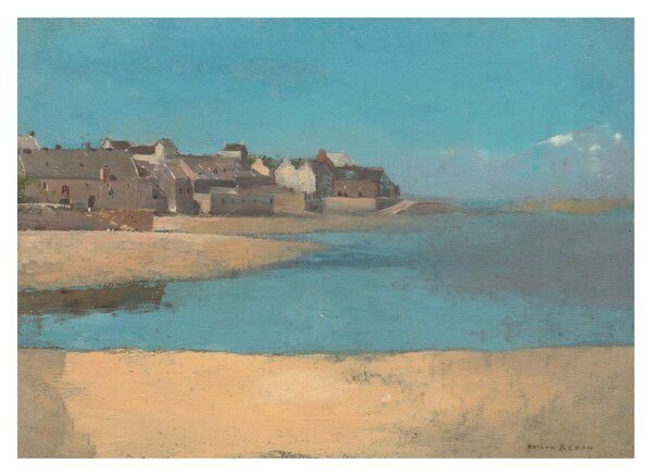 Obraz na szkle - Odilon Redon, Village by the Sea in Brittany, reprodukcje (70x50 cm)