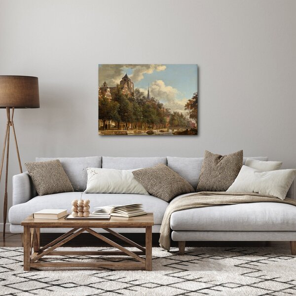 Obraz - Jan van der Heyden, View Down a Dutch Canal, reprodukcje (70x50 cm)