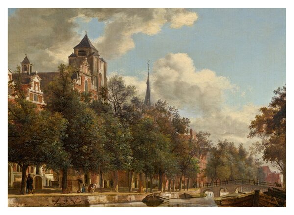 Obraz - Jan van der Heyden, View Down a Dutch Canal, reprodukcje (70x50 cm)