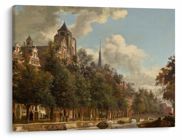 Obraz - Jan van der Heyden, View Down a Dutch Canal, reprodukcje (70x50 cm)