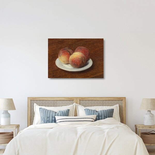 Obraz na szkle - Henri Fantin-Latour, Three Peaches on a Plate, reprodukcje (70x50 cm)