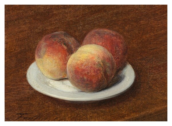 Obraz na szkle - Henri Fantin-Latour, Three Peaches on a Plate, reprodukcje (70x50 cm)
