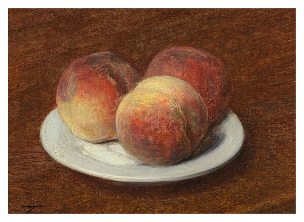 Obraz - Henri Fantin-Latour, Three Peaches on a Plate, reprodukcje (70x50 cm)