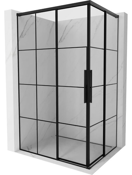 Mexen Rox Duo kabina prysznicowa rozsuwana 120 x 80 cm, czarna kratka, czarna - 8C2D-120-080-70-77