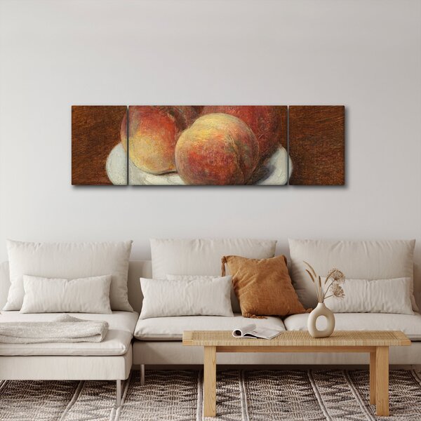 Obraz - Henri Fantin-Latour, Three Peaches on a Plate, reprodukcje (170x50 cm)