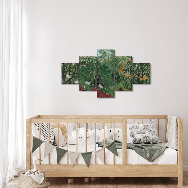 Obraz - Henri Rousseau, Tropical Forest with Monkeys, reprodukcje (125x70 cm)