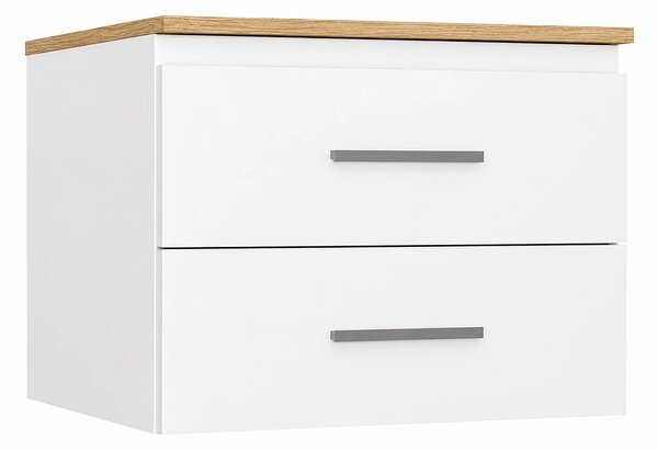 Podwieszana szafka na umywalkę biały + dąb artisan 60 cm M5-N91