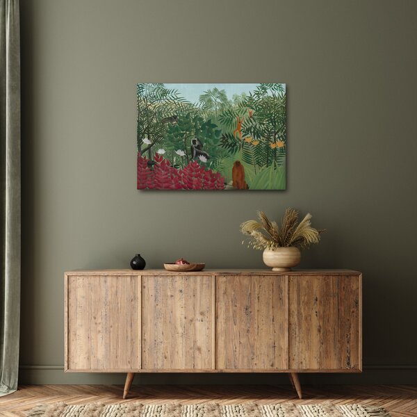 Obraz - Henri Rousseau, Tropical Forest with Monkeys, reprodukcje (70x50 cm)