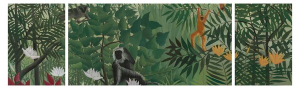 Obraz - Henri Rousseau, Tropical Forest with Monkeys, reprodukcje (170x50 cm)
