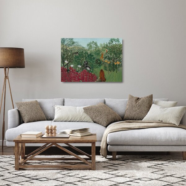 Obraz na szkle - Henri Rousseau, Tropical Forest with Monkeys, reprodukcje (70x50 cm)