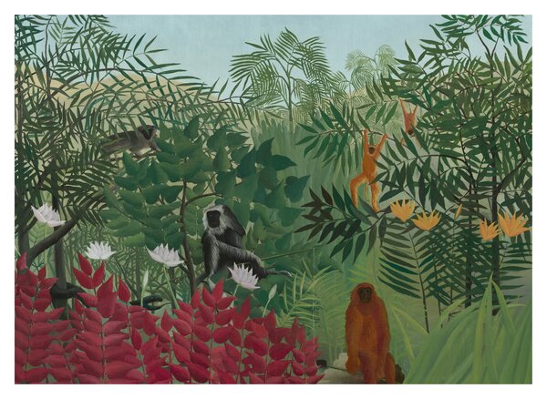 Obraz - Henri Rousseau, Tropical Forest with Monkeys, reprodukcje (70x50 cm)