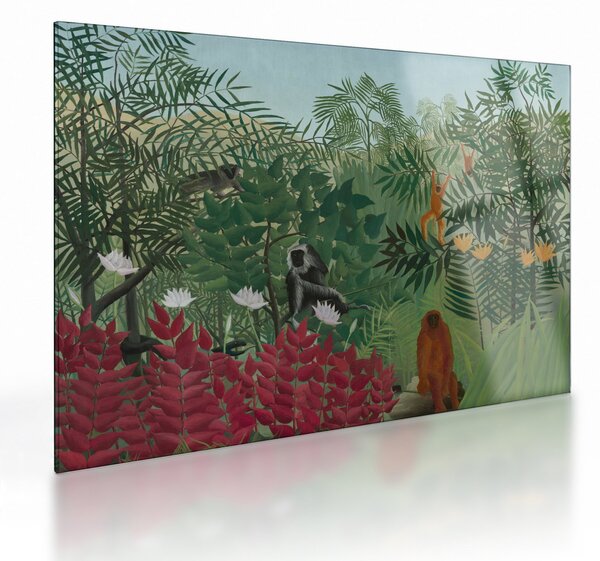 Obraz na szkle - Henri Rousseau, Tropical Forest with Monkeys, reprodukcje (70x50 cm)