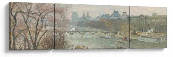 Obraz - Camille Pissarro, The Louvre, Afternoon, Rainy Weather, reprodukcje (170x50 cm)