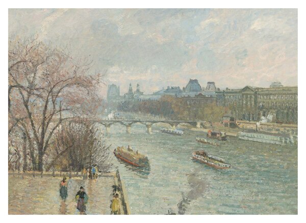 Obraz - Camille Pissarro, The Louvre, Afternoon, Rainy Weather, reprodukcje (70x50 cm)