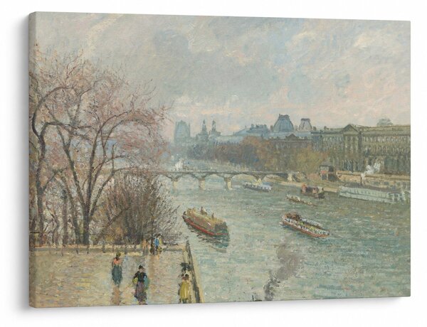 Obraz - Camille Pissarro, The Louvre, Afternoon, Rainy Weather, reprodukcje (70x50 cm)