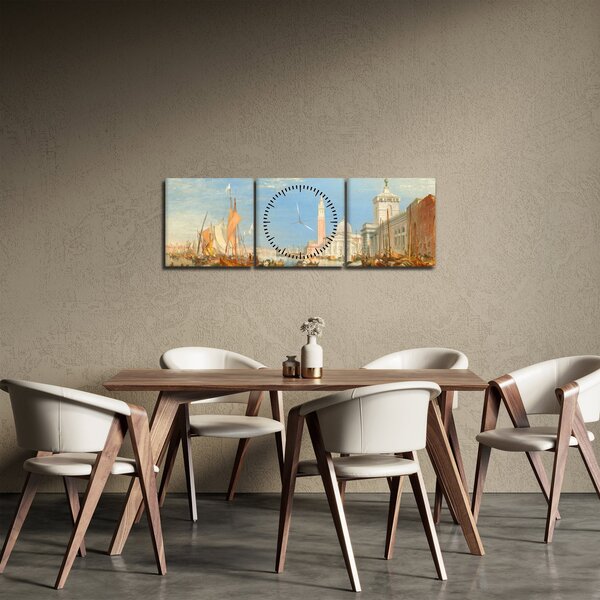 Obraz - Joseph Mallord William Turner, Venice the Dogana and San Giorgio Maggiore, reprodukcje (z zegarem) (90x30 cm)