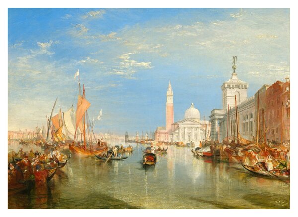 Obraz na szkle - Joseph Mallord William Turner, Venice the Dogana and San Giorgio Maggiore, reprodukcje (70x50 cm)