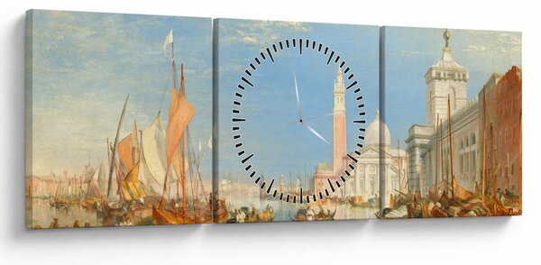 Obraz - Joseph Mallord William Turner, Venice the Dogana and San Giorgio Maggiore, reprodukcje (z zegarem) (90x30 cm)