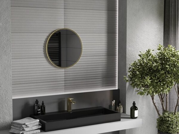 Mexen Loft lustro łazienkowe okragłe 40 cm, rama złota - 9850-040-040-000-50