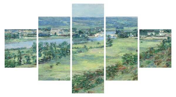 Obraz - Theodore Robinson, The Valley of the Seine, From the Hills of Giverny, reprodukcje (125x70 cm)