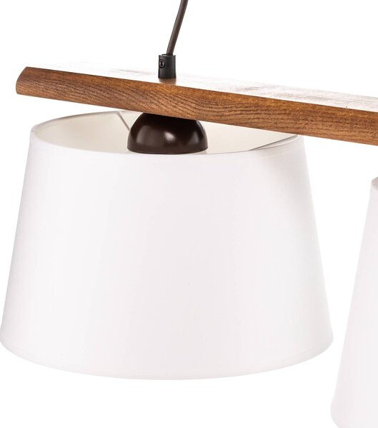 Lampa wisząca Sweden Lamkur, możliwość ściemniania, ciemne drewno, salon / jadalnia, drewno, nowoczesny