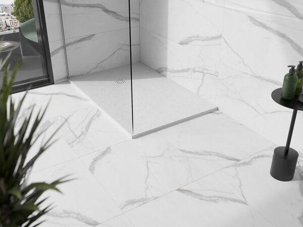 Mexen Stone+ brodzik kompozytowy prostokątny 120 x 100 cm, biały, maskownica biała - 44101012-W