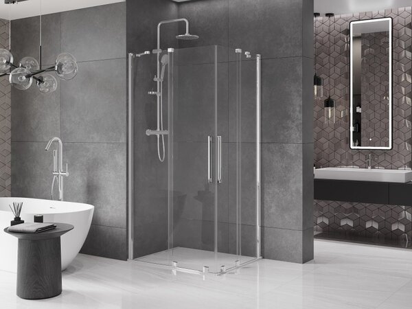 Mexen Velar Duo kabina prysznicowa rozsuwana 90 x 80 cm, transparent, chrom - 871-090-080-02-01