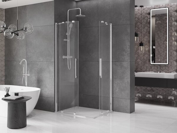 Mexen Velar Duo kabina prysznicowa rozsuwana 90 x 80 cm, transparent, chrom - 871-090-080-02-01