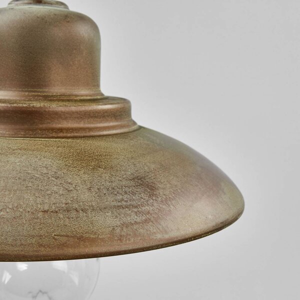 Moretti Luce Lampa wisząca zewnętrzna PALERMO, brązowy / mosiężny, mosiądz, dworkowy / rustykalny