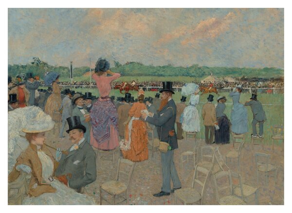Obraz na szkle - Jean-Louis Forain, The Races at Longchamp, reprodukcje (70x50 cm)