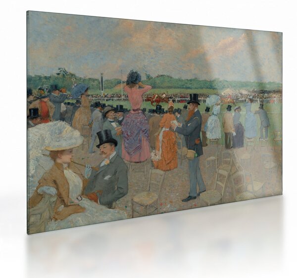 Obraz na szkle - Jean-Louis Forain, The Races at Longchamp, reprodukcje (70x50 cm)