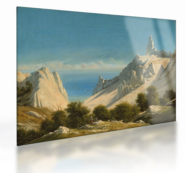 Obraz na szkle - Georg Emil Libert, View of Sommerspiret, the Cliffs of Møn, reprodukcje (70x50 cm)