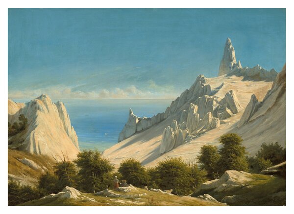 Obraz na szkle - Georg Emil Libert, View of Sommerspiret, the Cliffs of Møn, reprodukcje (70x50 cm)